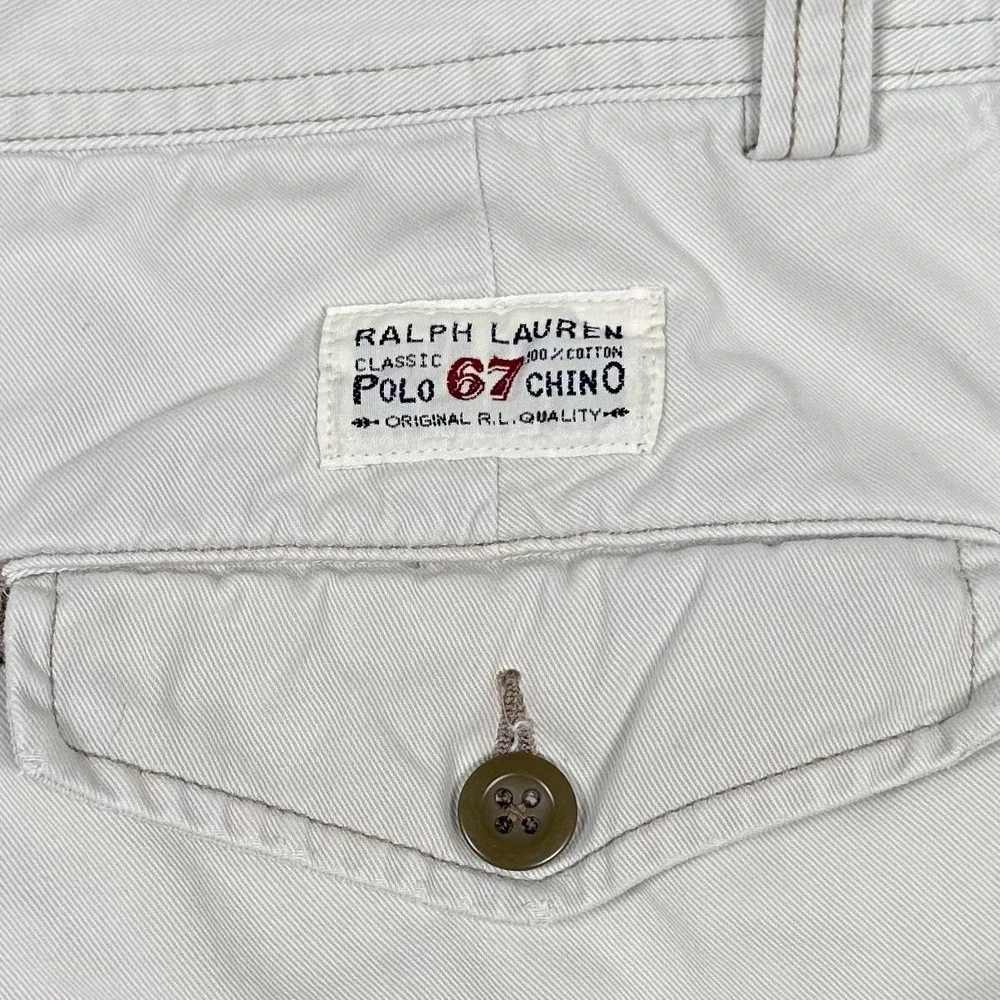 Polo Ralph Lauren Cargo Shorts Men 31 Khaki Beige Chino Cotton Pockets Vtg